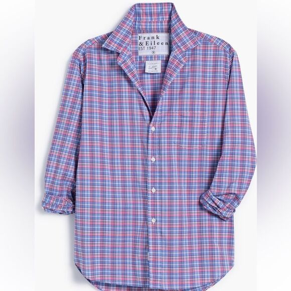 Frank & Eileen Relaxed Plaid Blue and Red Casual Button Down Shirt size small - Picture 1 of 8